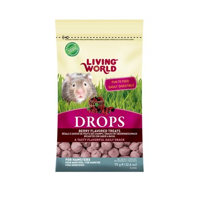 Régals Drops Living World pour hamsters, saveur de fruits des champs, 75 g (2,6 oz)