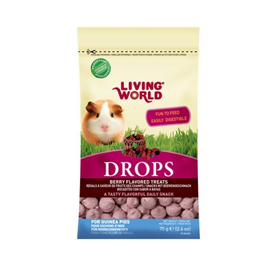 Régals Drops Living World pour cochons d’Inde, saveur de fruits des champs, 75 g (2,6 oz)