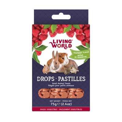Régals Living World pour petits animaux, pastilles, arôme de framboise, 75 g (2,6 oz)