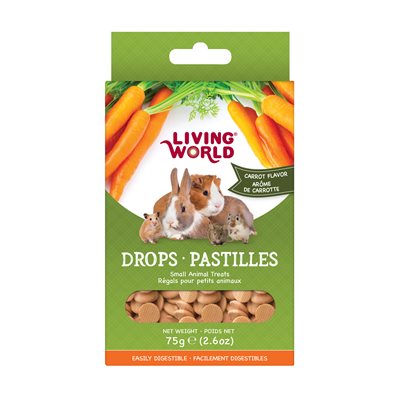 Régals Living World pour petits animaux, pastilles, arôme de carotte, 75 g (2,6 oz)