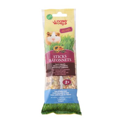 Bâtonnets Living World pour cochons d’Inde, saveur de fruits, 112 g (4 oz), paquet de 2