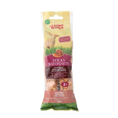LivingWorld 2 bâtonnets pour lapins, miel, 112 g