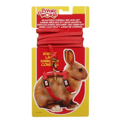 LivingWorld Ensemble Harnais et Laisse Lapins Normale, Rouge