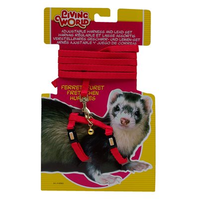 Living World Ensemble De Harnais et Laisse Furet, Rouge