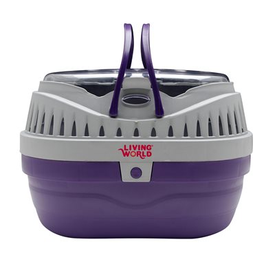 Living World Cage De Transport Violet et Gris Petit