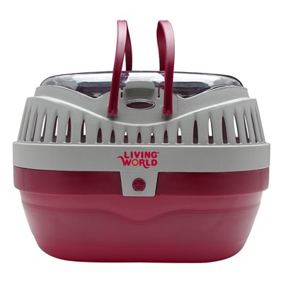 Living world Cage De Transport Rouge et Grise Grand