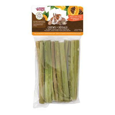Régals À Mâcher Living world, Bâtonnets De Tige De Papaye, 10Pk