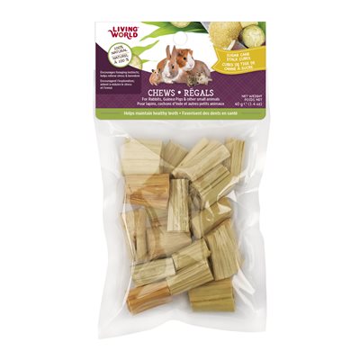 Living World Régal À Mâcher, Cubes De Tige De Canne À Sucre 40G