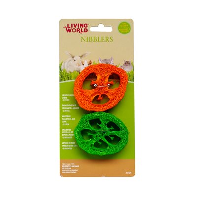 Jouets à gruger Nibblers Living World en éponge végétale, paquet de 2