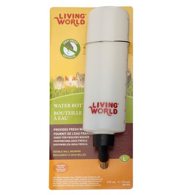 Bouteille à eau Living World pour petits animaux, grande, 475 ml (16 oz)