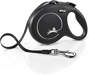 Flexi Nouvelle Classique Laisse Ruban Noir Petite 5M