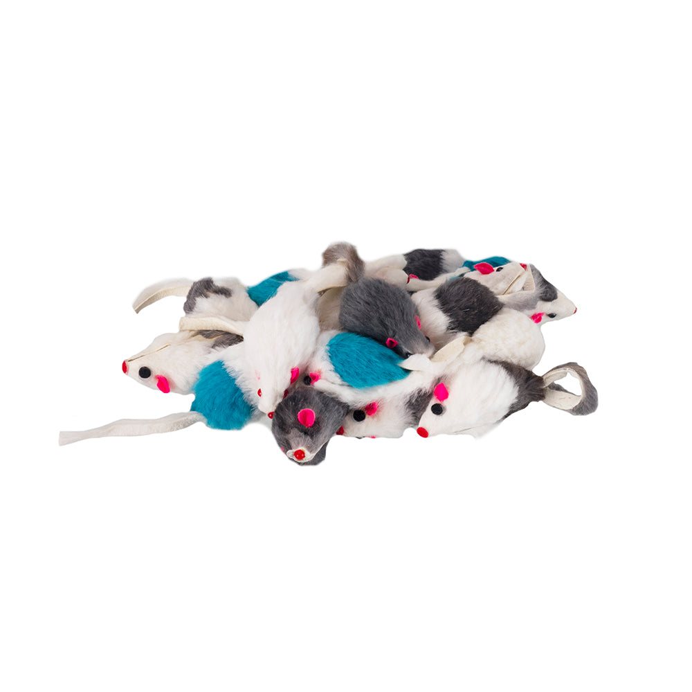 Simons Souris pour chat en poil de lapin