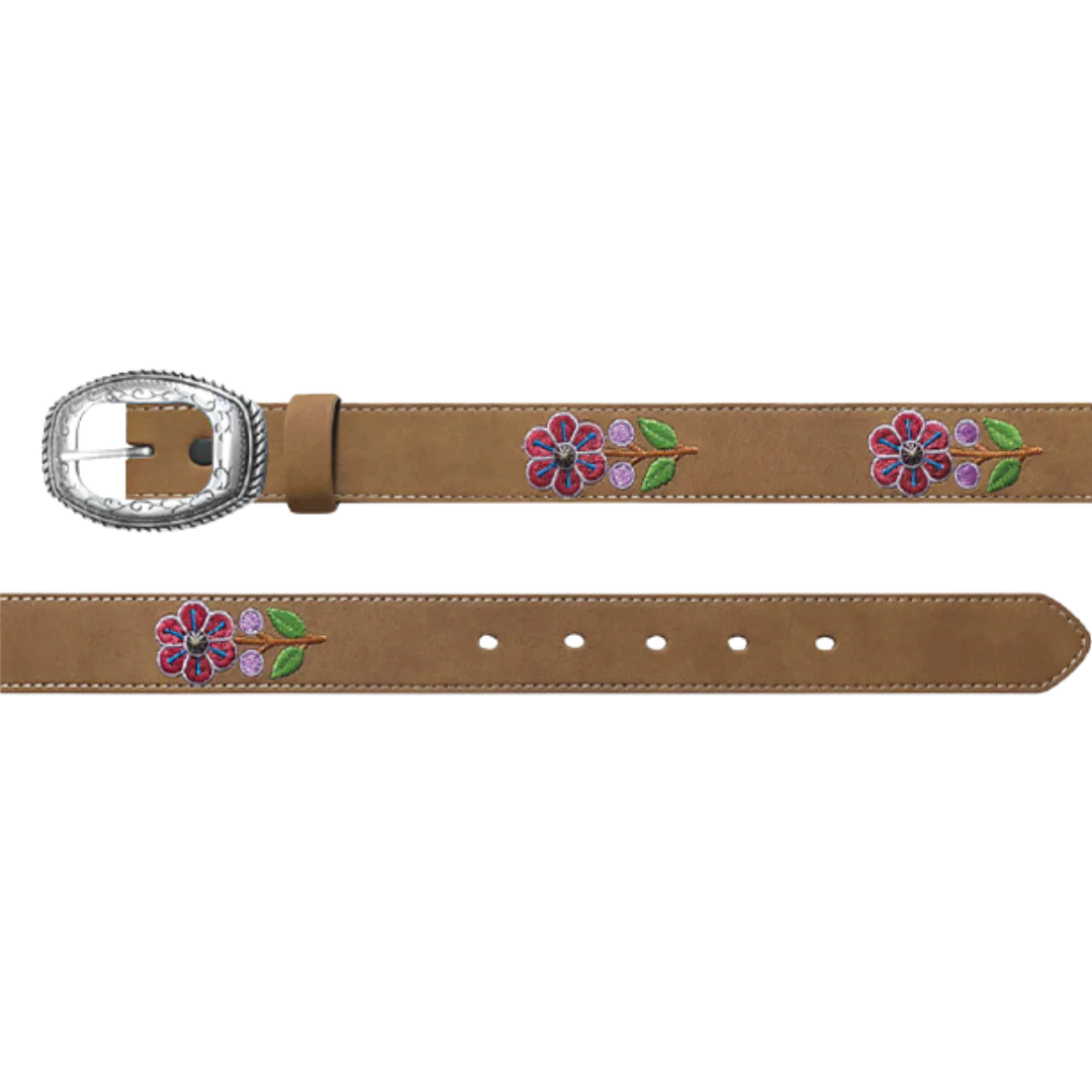 Wrangler Ceinture junior fille avec fleurs – Tan