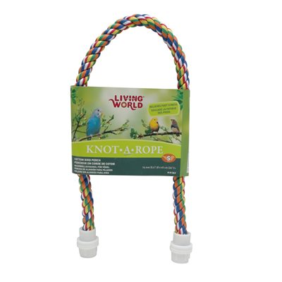 Perchoir Knot-A-Rope Living World en coton, multicolore, diam. 16 mm, long. 65 cm