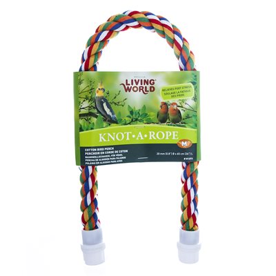 Perchoir Knot-A-Rope Living World en coton, multicolore, diam. 20 mm, long. 65 cm