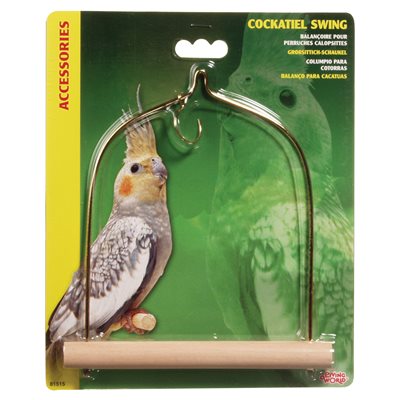 Balançoire Living World avec perchoir en bois pour perruches calopsittes, 14 x 17,5 cm (5,5 x 7 po)