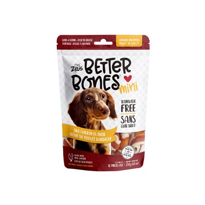 Os Better Bones Zeus, arôme de poulet barbecue, enrobés de poulet, paquet de 12