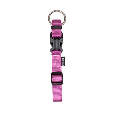 Zeus Collier Nylon Réglable Fuchsia Moyen