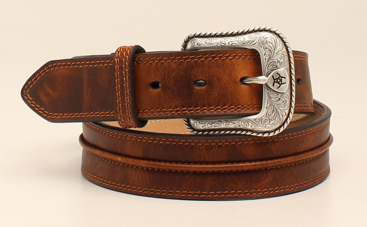 Ariat Ceinture western pour homme – 1 1/2 po, brun moyen vieilli