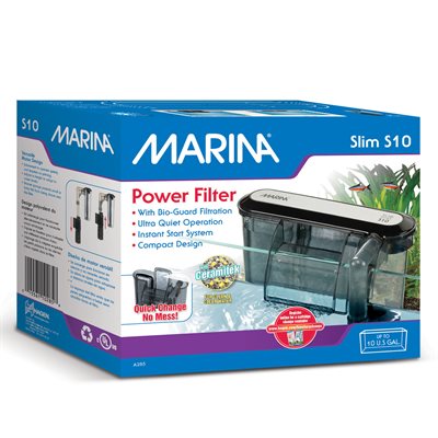 Filtre à moteur Slim Marina S10, pour aquariums jusqu’à 38 L (10 gal US)