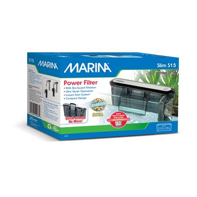 Filtre à moteur Slim Marina S15, pour aquariums jusqu’à 57 L (15 gal US)