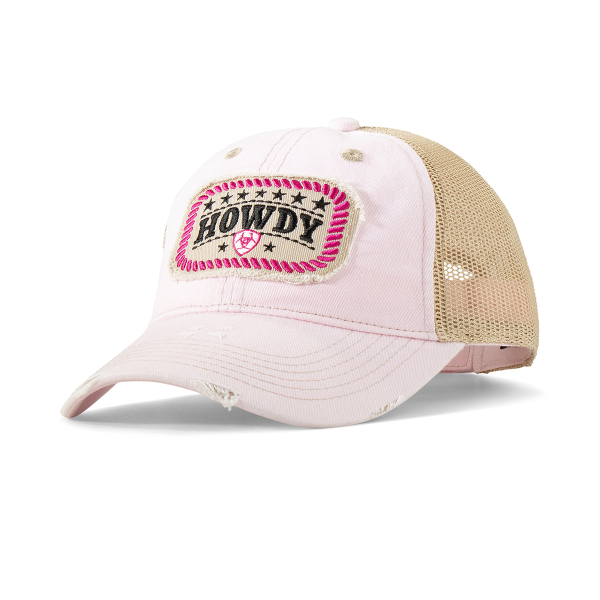 Ariat Casquette pour Femme Blanche Mesh Beige Logo Howdy