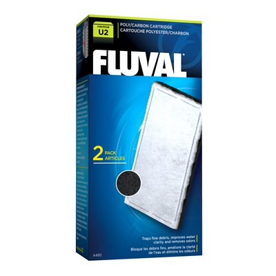 Cartouches de polyester/charbon pour filtre submersible Fluval U2, paquet de 2