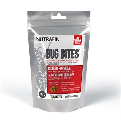 Granulés Bug Bites Fluval pour cichlidés de moyenne à grande taille, 5-7 mm, 450 g (1 lb)