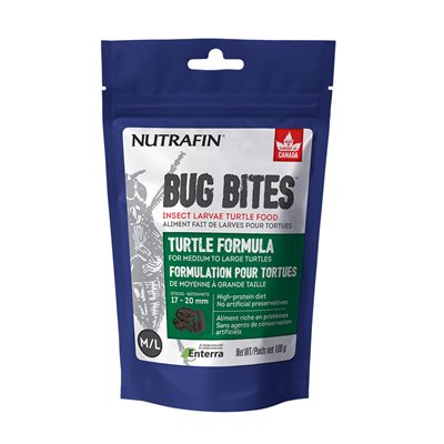 Bâtonnets Bug Bites Nutrafin pour tortues de moyenne à grande taille, 17-20 mm, 100 g (3,5 oz)