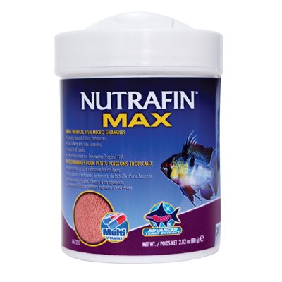 Microgranulés Nutrafin Max pour petits poissons tropicaux, 80 g (2,82 oz)