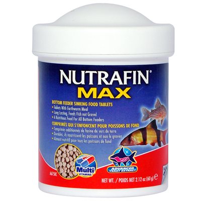 Comprimés qui s’enfoncent Nutrafin Max pour poissons de fond, 60 g (2,12 oz)