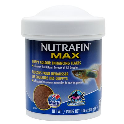 Flocons Nutrafin Max pour rehausser les couleurs des guppys, 30 g (1,06 oz)