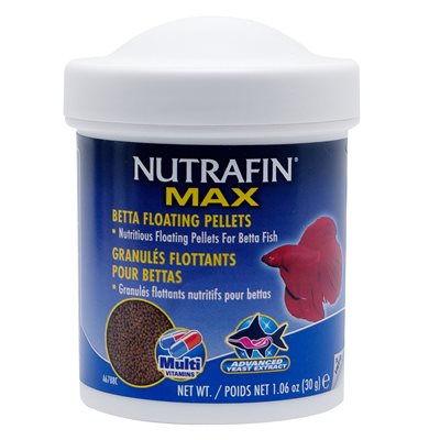 Granulés flottants Nutrafin Max pour bettas, 30 g (1,06 oz)