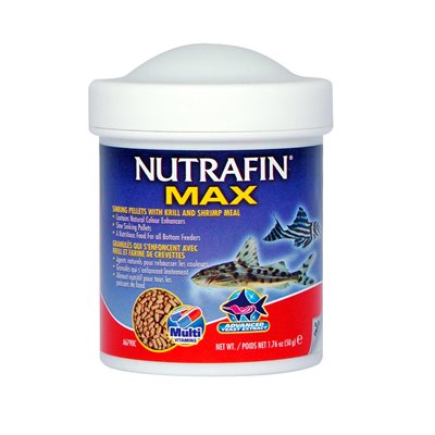 Granulés qui s’enfoncent Nutrafin Max avec krill et farine de crevettes, 50 g (1,76 oz)