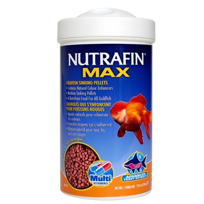 Granulés Nutrafin Max qui s’enfoncent pour poissons rouges, moyens, 210 g (7,41 oz)