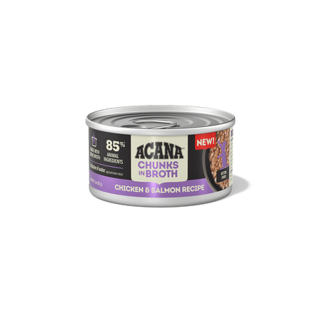 Acana - Morceaux dans le bouillon - Recette au poulet et au saumon pour chatons 5.5oz