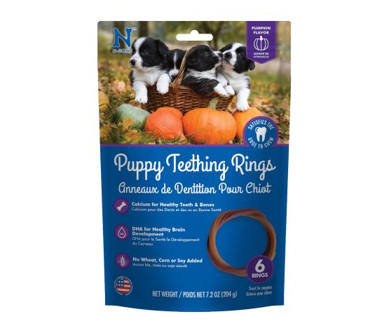 N-Bone Chiot Anneau Dentaire Citrouille Paquet de 6