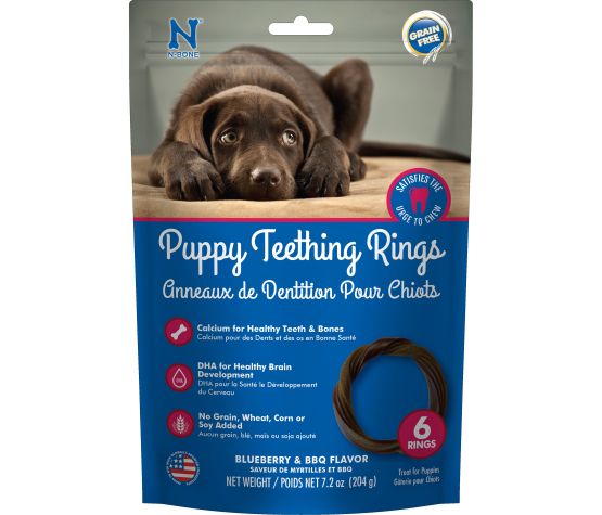 N-bone Anneau Dentaire Pour Chiot, Sans Grains, Bleuets & Bbq (pqt 6) 7.2oz
