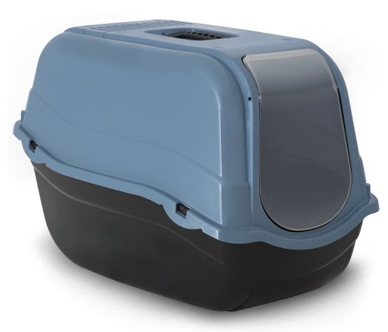 Bergamo Bac à Litière Avec Dome Romeo éco bleu Lagune 57x39x41cm