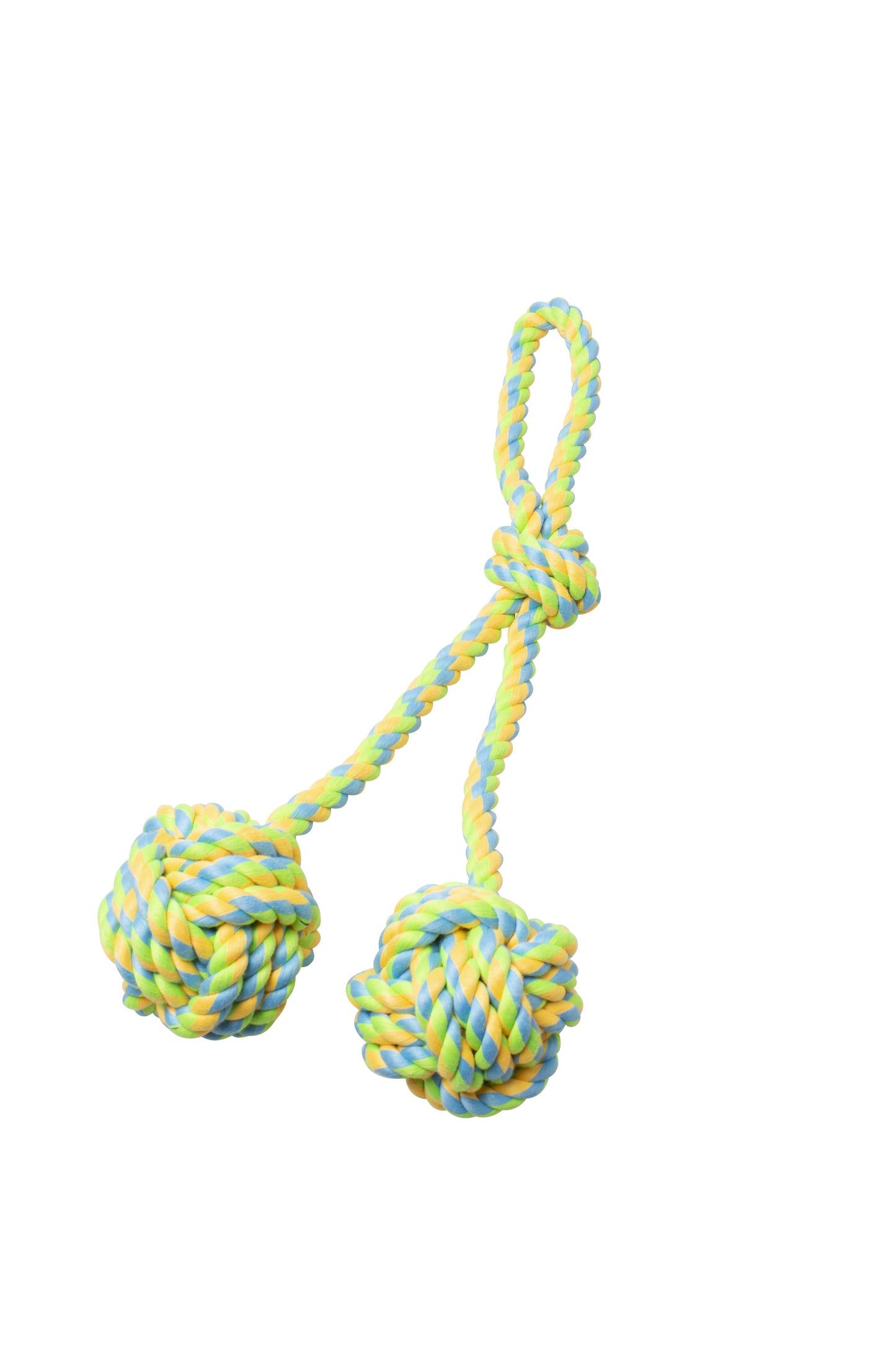 Bud'z Jouet De Corde Pour Chien, Double Pomme De Touline Avec Boucle - Vert Et Jaune 40cm