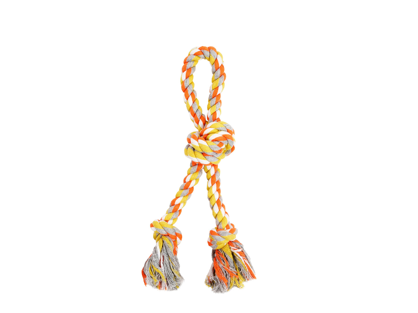 Bud'z Jouet De Corde Pour Chien, Double Avec 3 Noeuds - Orange Et Jaune 30cm