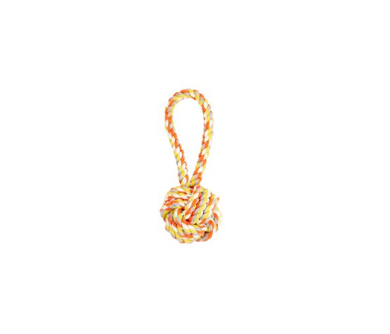 Bud'z Jouet De Corde Pour Chien, Pomme De Touline Avec Boucle - Orange Et Jaune 19cm