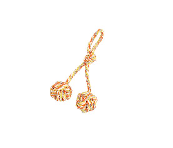 Bud'z Jouet De Corde Pour Chien, Double Pomme De Touline Avec Boucle - Orange Et Jaune 40cm