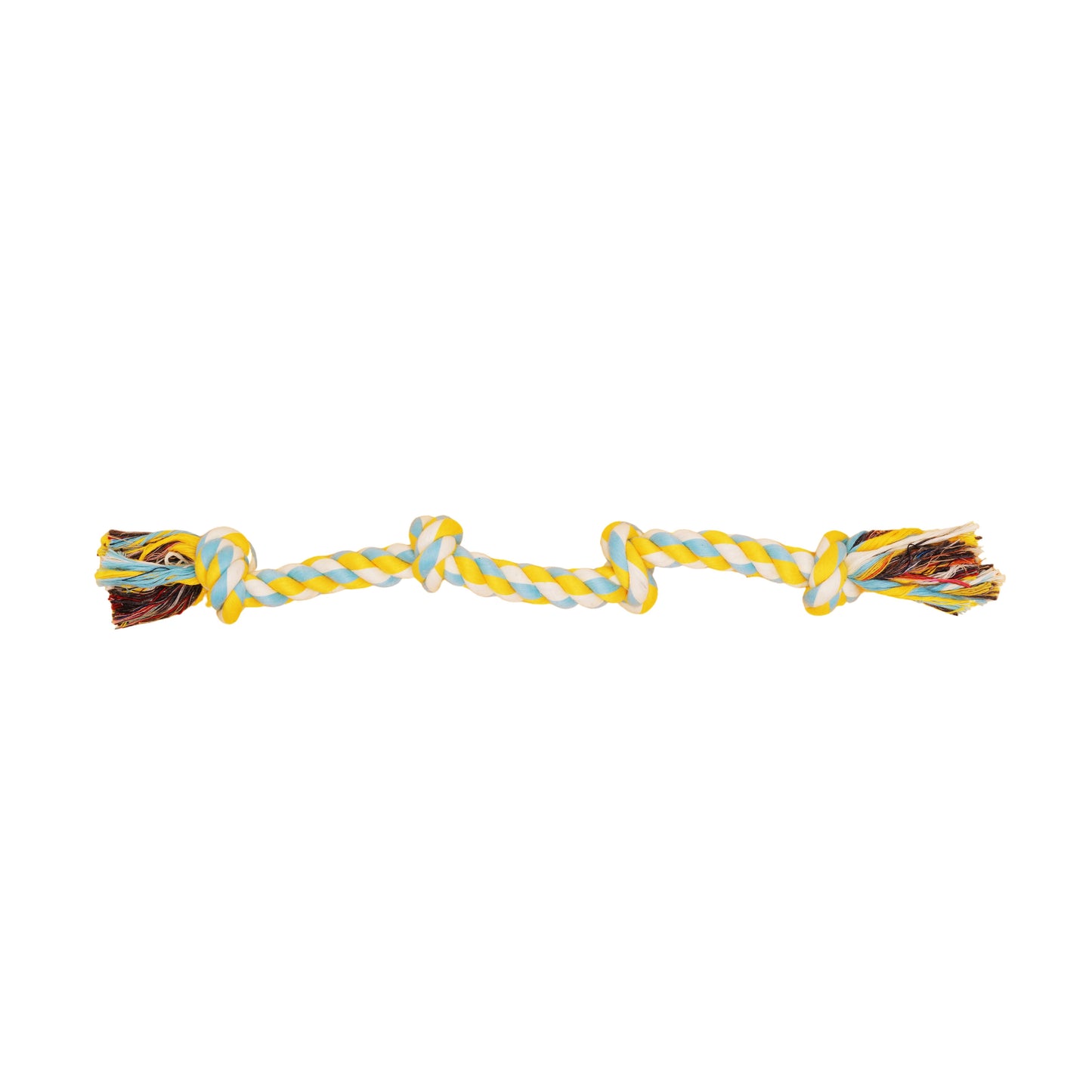 Bud'z Jouet De Corde Pour Chien, Avec 4 Noeuds - Bleu Ciel Et Jaune 40cm