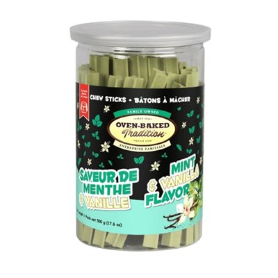 Ovenbaked tradition Gâteries Pour Chien Bâton A Mâcher Menthe Et Vanille 500