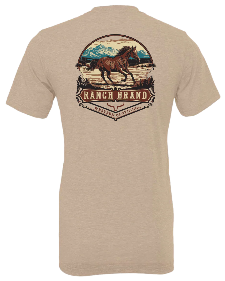 Ranch Brand T-Shirt Homme Horse 2 Tan