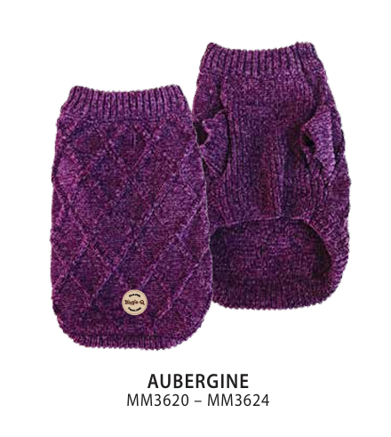 Doggie-Q Gilet Chenille - Aubergine