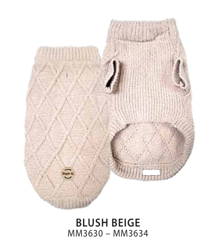 Doggie-Q Gilet Chenille - Beige Rosé