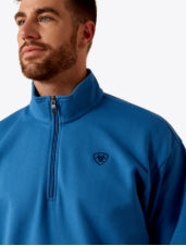 Sweat-shirt à fermeture éclair 1/4 MNS - bleu