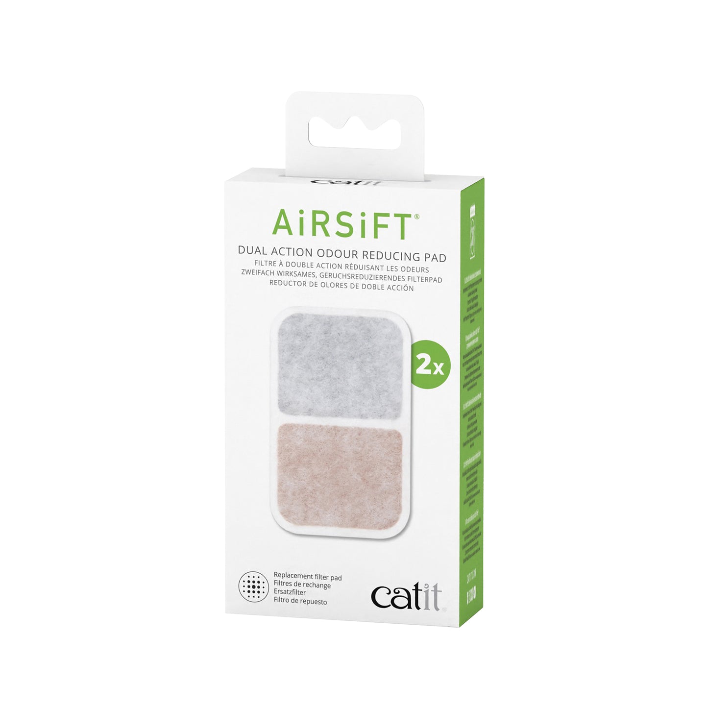 Catit Airsift Filtre à double action réduisant les odeurs, paquet de 2